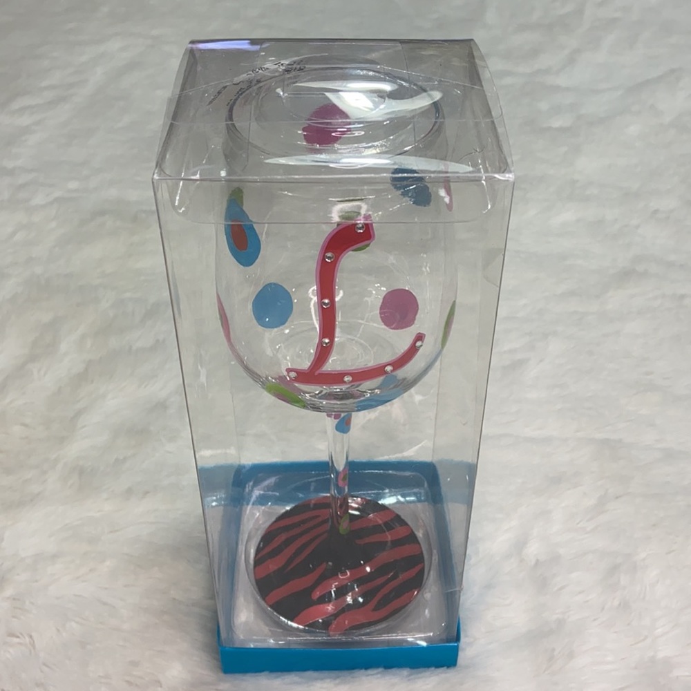 Wine Glass “L” Decor Party New In Package